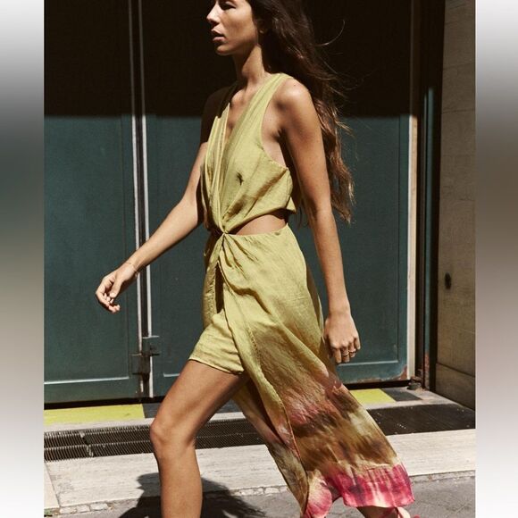 Zara tie dye cut out midi dress NWT - Picture 13 of 13